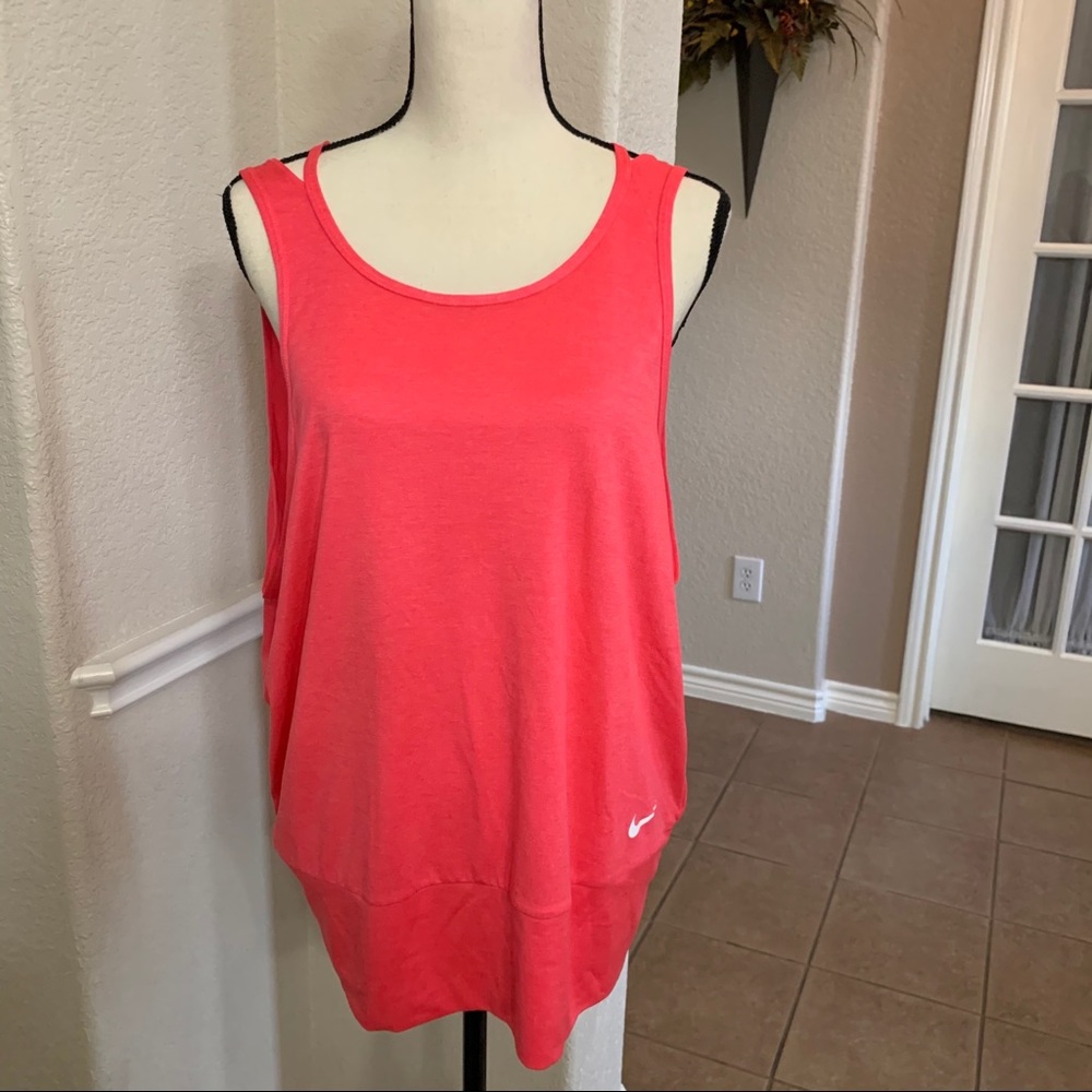 Nike DRi-FIT neon pinkish orange razorback tank Size XL